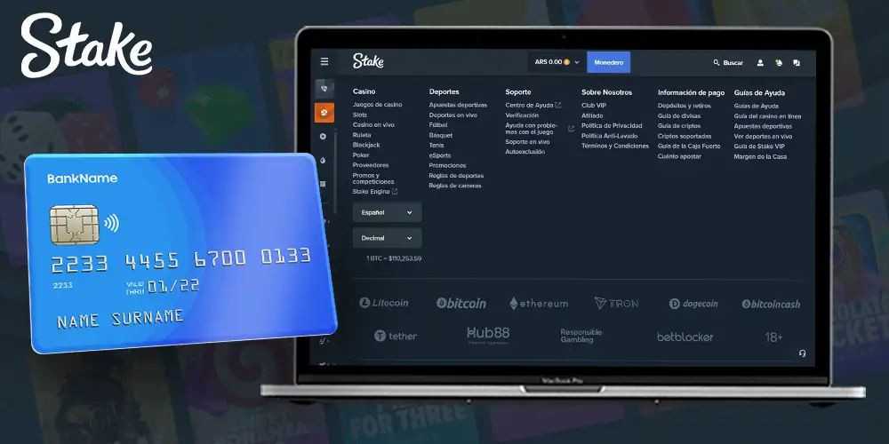 ¿Qué métodos de pago están disponibles en Stake Casino?